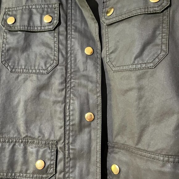 NEW J. Crew BLACK LABEL Downtown Field Utility Jacket Wax Coated Army Green - Picture 5 of 16